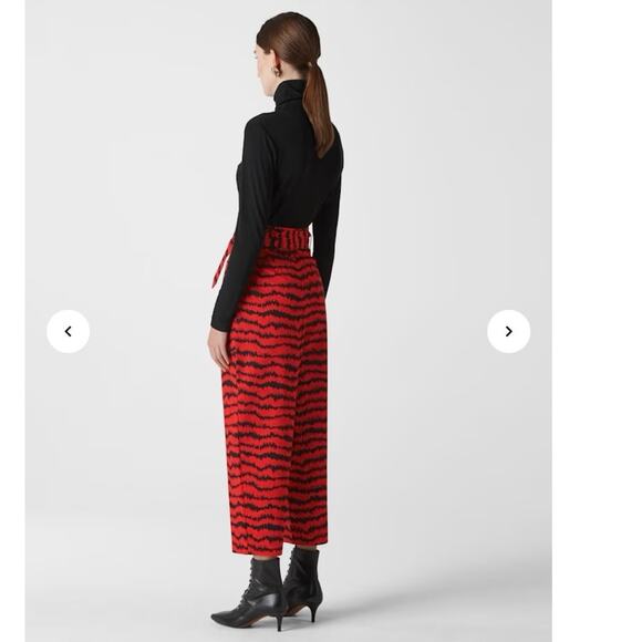 Whistles pants size 2 barrel Red Milla Animal print Cargo Limited Edition mobwfe - Picture 4 of 13